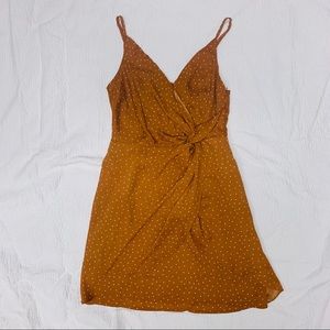 Burnt Orange Polka Dot Mini Dress
